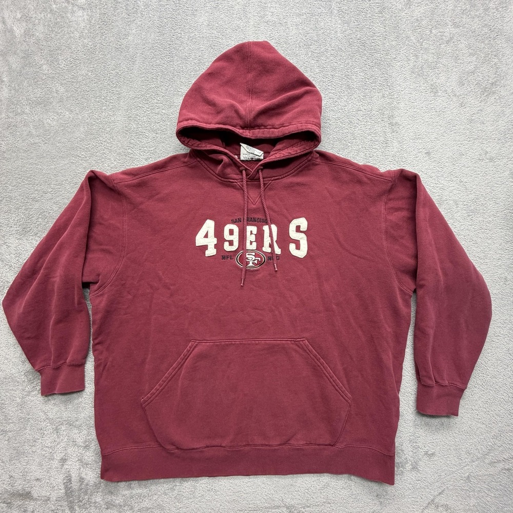 San Francisco 49ers Lee Sport Hoodie Sweatshirt Mens XL Red NFL Football